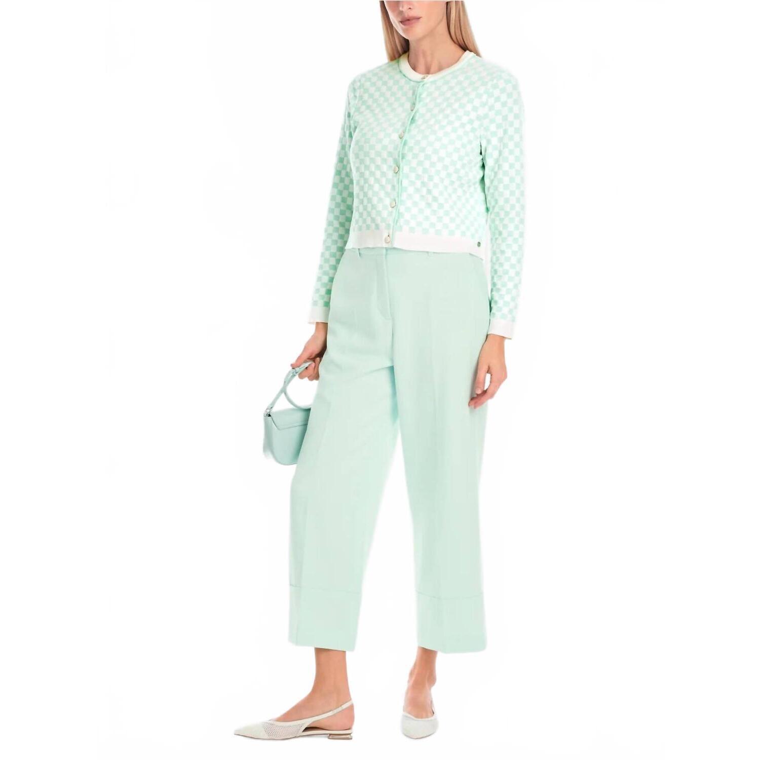 New Marc Cain Rethink Together Round Neck Cardigan In Green